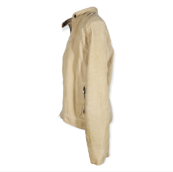 NY&COMPANY Corduroy Zip-up Bomber Jacket Tan Zippered Pockets Size M - Picture 10 of 12